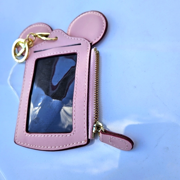 Pink Minnie Mouse Happy Dream Keychain Cardholder Disney - Picture 1 of 4